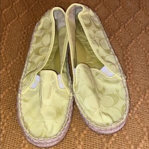 Lime green Coach flats